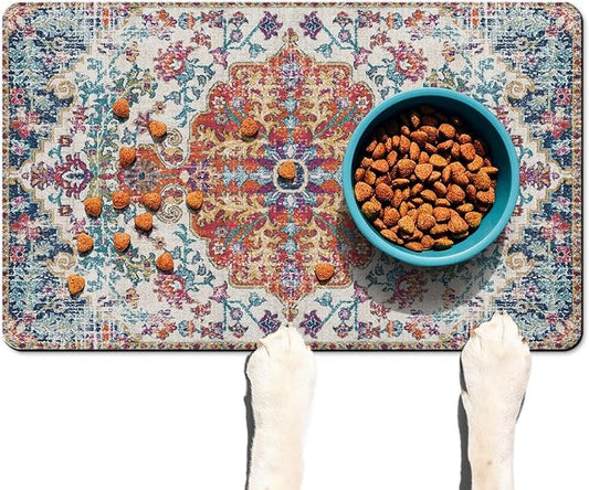 Pet Feeding Mat for Floors Waterproof Dog Mat for Food and Water Absorbent Quick Dry Non Slip mat for Cat Bowls