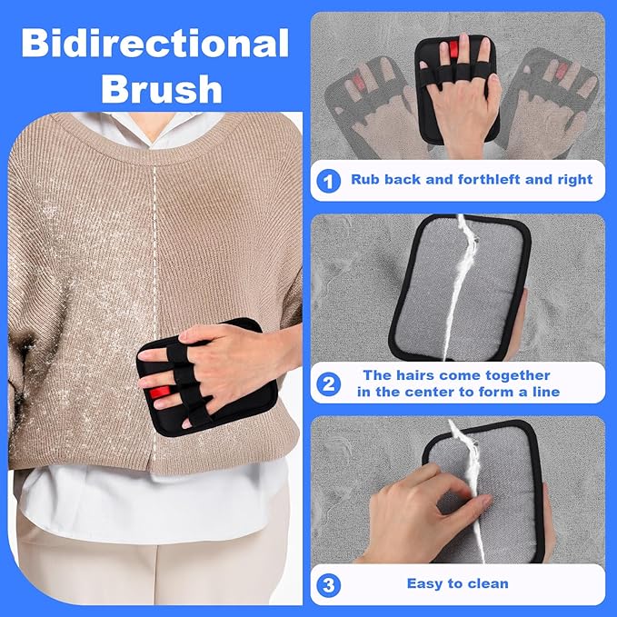 AIERSA 2Pcs Electrostatic Pet Hair Removal Glove, Electro Gloves Pet Hair, Reusable Static Pet Hair Remover Mitt, Cat & Dog Hair Removal Tool for Furniture, Clothes, Carpet, Car, Couch