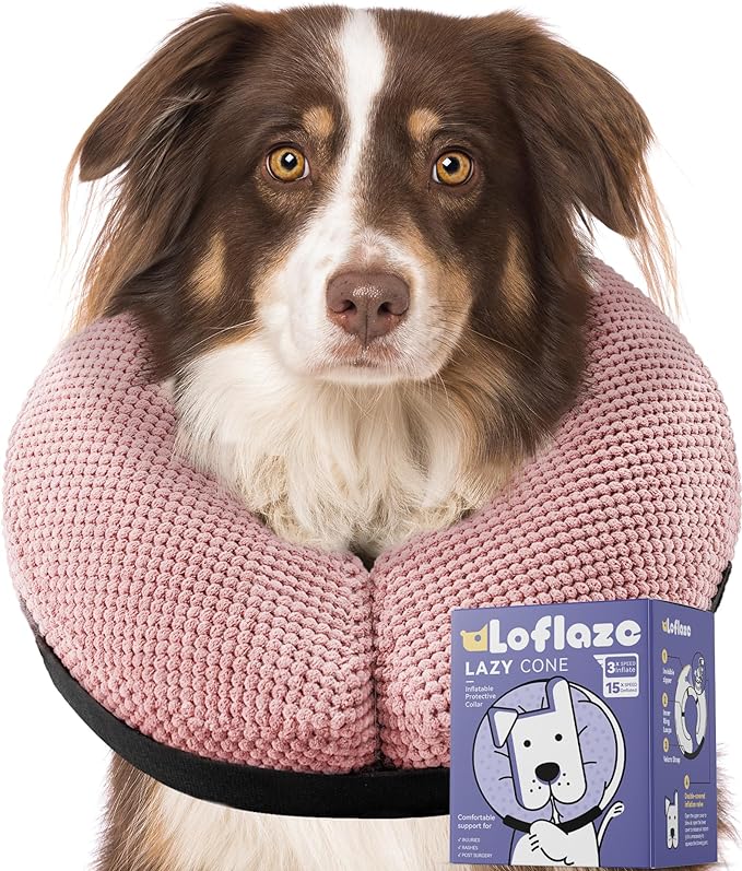 Soft Inflatable Dog Cone Collar for Large Medium Small Dogs Cats - After Surgery Donut, E Collar Alternative for Recovery