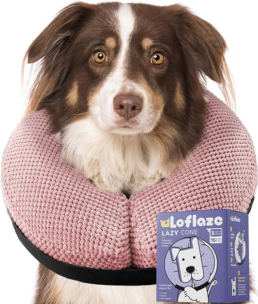 Soft Inflatable Dog Cone Collar for Large Medium Small Dogs Cats - After Surgery Donut, E Collar Alternative for Recovery