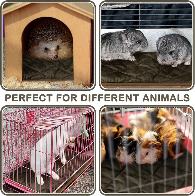 2 Pack Self Heating Cat Mat Self Warming Pet Pads Washable Kennel Mat Dog Crate Pad Reflects Body Heat Non Skid Cat Thermal Pads for Puppy Indoor Outdoor(Brown,16 x 20 Inches)