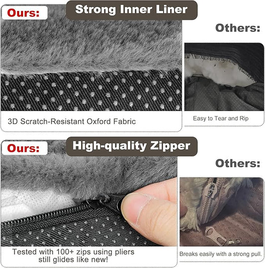 Cat Couch Bed - Cat Bed for Indoor Cats, Calming Pet Sofa Puppy Sleeping Bed with Removable Washable Cover, Cute Dog Couch and Kitty Lounge Chair for 20lbs Cats & Small Dogs(Dark Grey)