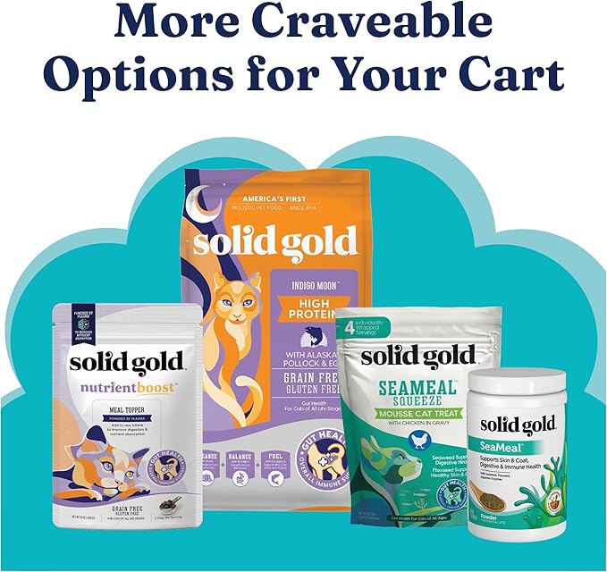 Solid Gold Wet Cat Food Pate - Healthy Canned Cat Food Pate w/Real Tuna & Sardine, Omega Fatty Acids, Vitamins & Minerals - Grain Free & Gluten Free Can Meals for Cats & Kittens - 24ct/3oz Can