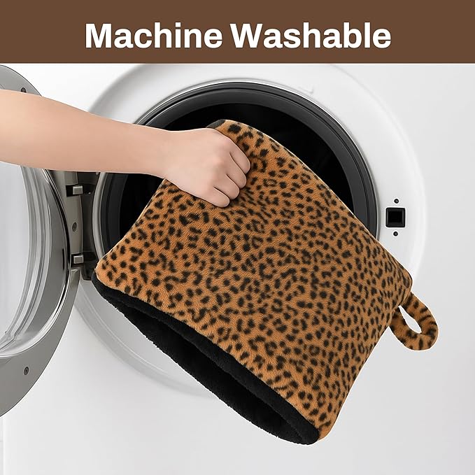 Self-Warming Cat Pad, Self-Heating Thermal Pet Mat for Indoor Outdoor Cats and Small Dogs Bed Mat for Sleeping, Non-Slip Hooks, 30 x 24 Inches,Brown Black