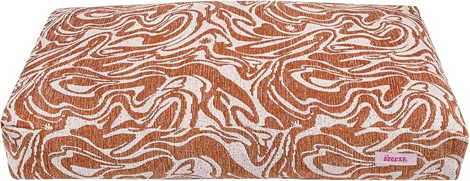 DBD3001B-M Mabel 35" x 23" Designer Modern Ultra Soft Reversible Plush Rectangular Pet Bed with Washable Cover, Tangerine Twist