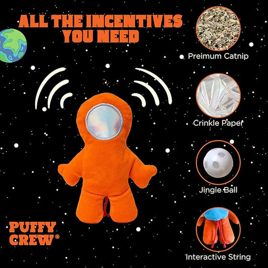 Interactive Catnip Cat Plush Toy, Space Travel Theme, 5‘’, for All Breed Size Cats (Astronaut)