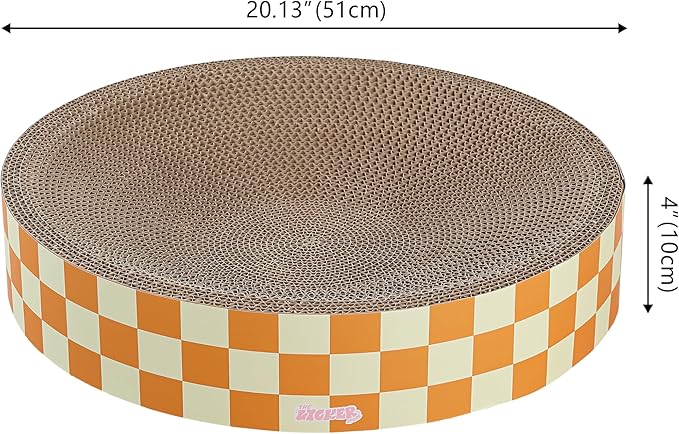 CSR1010G Nelson 20.13" Modern Cardboard Round Bowl Cat Scratcher with Catnip, Citrus