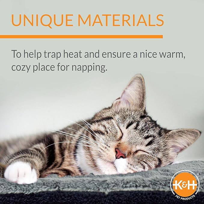 K&H Pet Products Self-Warming Cat Bed Pad, 21x17, Gray/Black (Pack of 6)