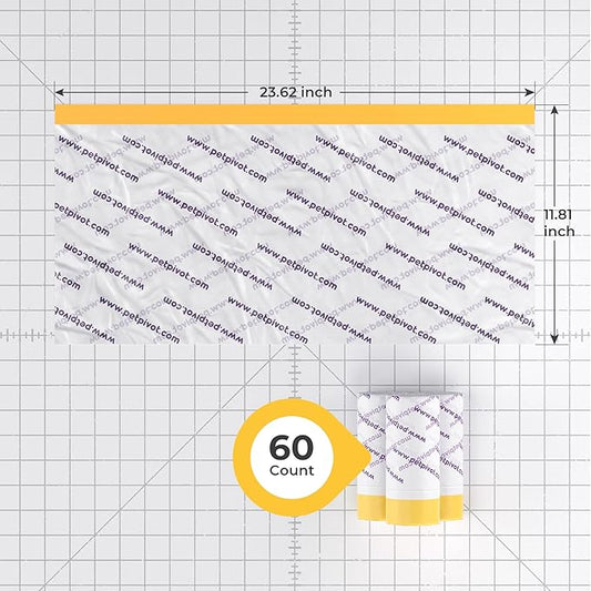 60 Count Litter Box Liner for Self Cleaning Litter Box, 3 Rolls Drawstring Trash Bags