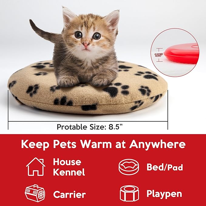Original Pet Heating Pad Microwave, Snuggle Warming Safe Outdoor Newborn Kitten Puppy Pet Bed Warmer, Gel Reusable Heat Disc, Waterproof Heating Disk for Dog Cat Rabbit and Guinea Pig Gifts