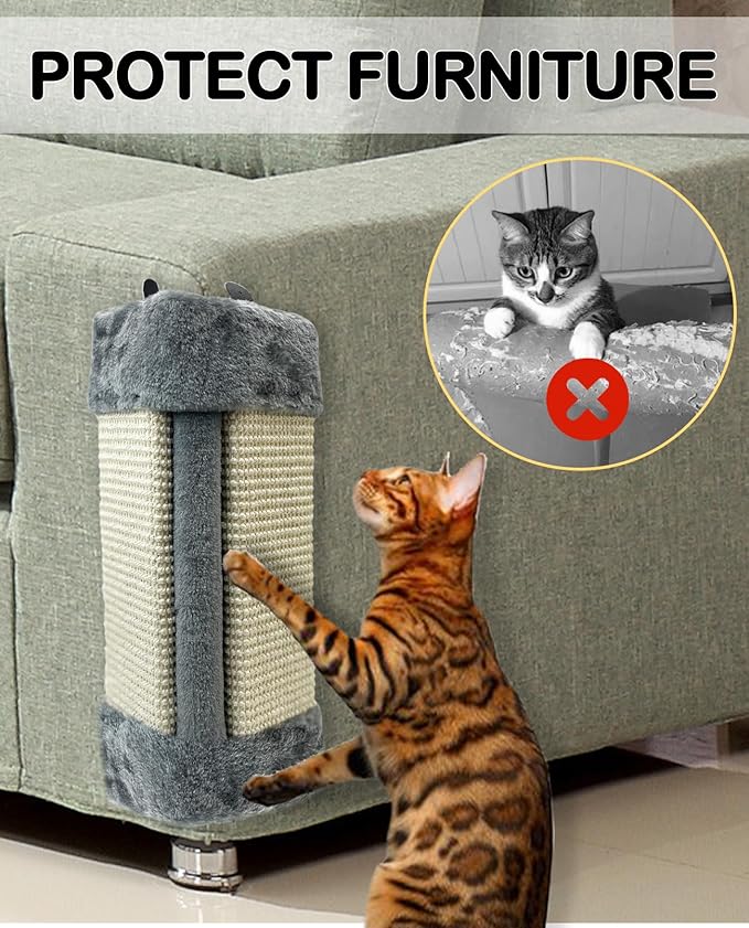 VCEPJH Cat Corner Scratcher, 2 Pack Natural Sisal Wall Mounted Scratching Boards Kitty Scratch Pads for Indoor Cats Resistant Furniture Protector for Door Sofa Couch