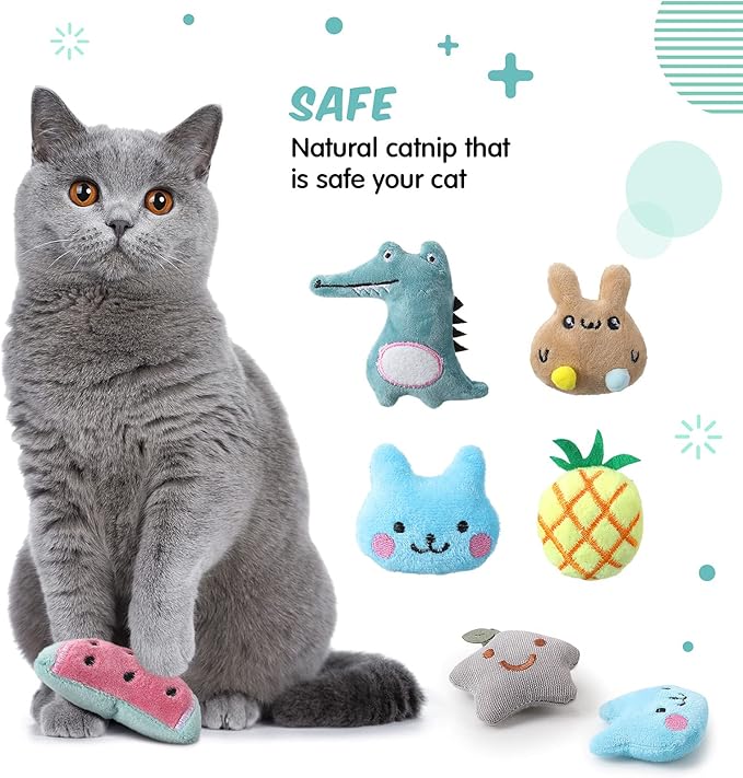Gejoy 20 Pieces Catnip Toys for Indoor Cat Plush Cat Chew Toys Lovely Kitten Catnip Kitten Entertaining Interactive Kitten Dolls(Lovely)