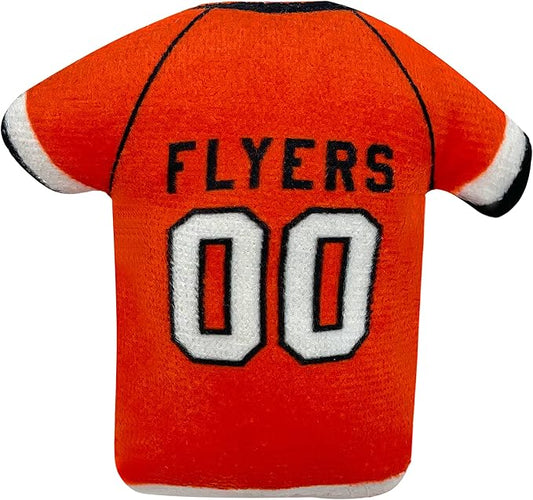 Best Plush CAT Toy NHL Philadelphia Flyers Complete Set of 3 Piece Cat Toys Filled with Fresh Catnip. Includes: 1 Jersey Cat Toy, 1 Hockey Puck Cat Toy with Feathers & 1#1 Fan Cat Toy. with Team Logo
