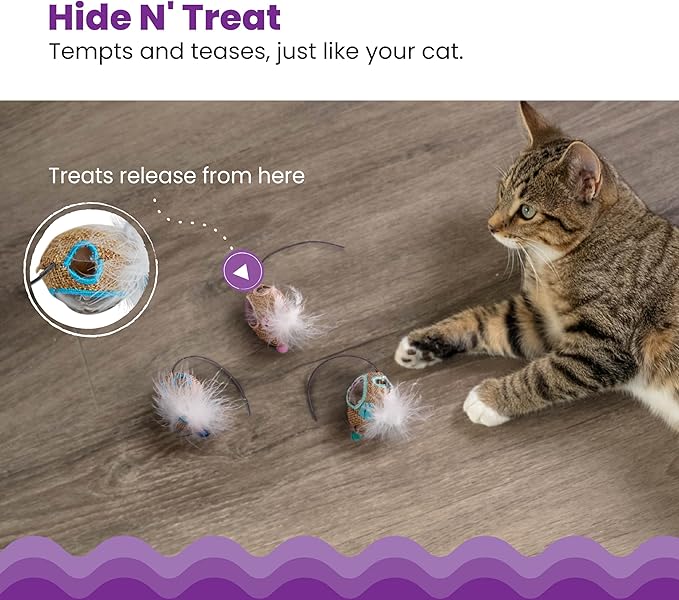Catstages Mousin' Around Hide 'N Treat Cat Toy, 3 Pack Treat-Dispenser Toys, Multicolored