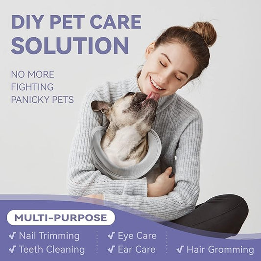 Dog Grooming Hammock Harness for Dogs & Cats with Pet Nail Clipper Trimmer - Cat Hanger Sling for Trimming Clipping Nails- Dog Hammock Restraint Bag for Small Medium Large pet （ Grey M ）