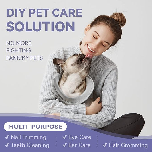 Dog Grooming Hammock Harness for Dogs & Cats with Pet Nail Clipper Trimmer - Cat Hanger Sling for Trimming Clipping Nails- Dog Hammock Restraint Bag for Small Medium Large pet （ Grey S ）