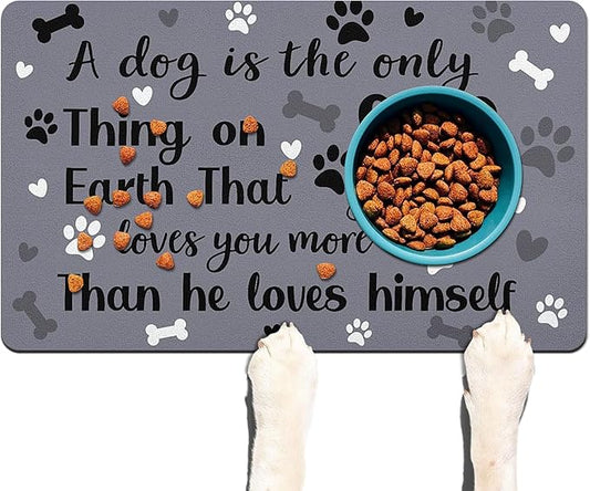 Pet Feeding Mat for Floors Waterproof Dog Mat for Food and Water Absorbent Quick Dry Non Slip mat for Cat Bowls