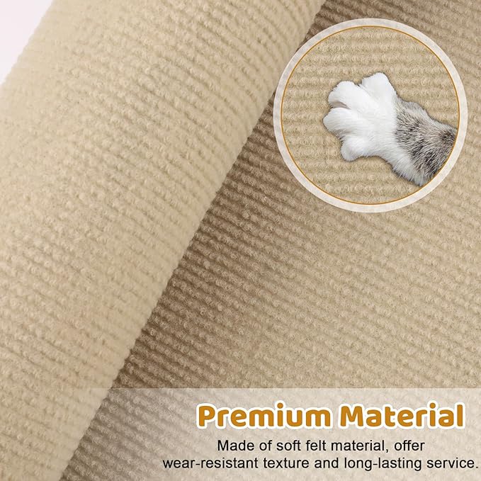 Cat Scratching Mat Self-Adhesive, 78.7"x15.8" Trimmable Cat Scratch Furniture Protector, Durable Cat Scratch Pad for Couches, Cat Trees, Walls, Easy to Install for Cat Owners