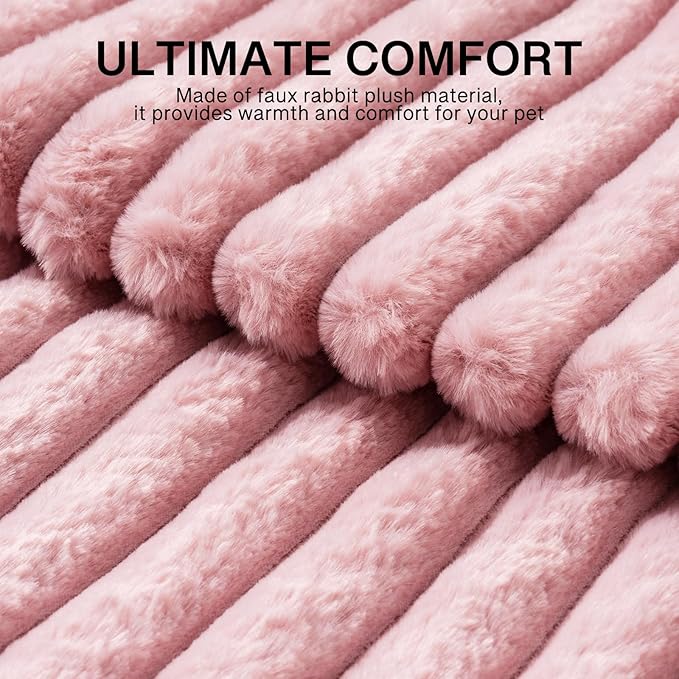 MEWOOFUN Washable Small Dog Bed, Cat Beds for Indoor Cats with Anti-Slip Bottom, Round Pet Bed for Puppy and Kitten (Pink, 24"x24"x9")