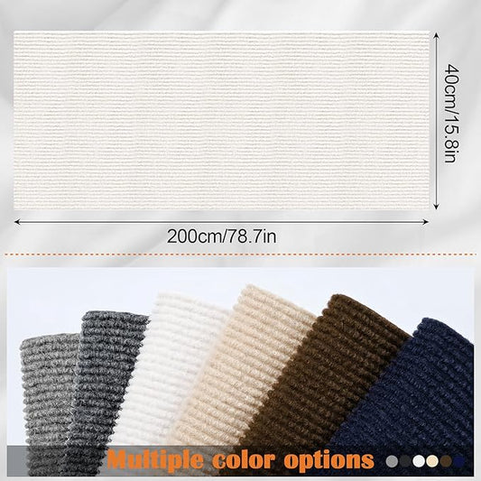 Cat Scratch Furniture Protector - 78.7" x 15.8" Trimmable Self-Adhesive Cat Claws Scratch Pads, Sisal DIY Climbing Couch Protector for Scratch Post Cat Tree Replacement Indoor (Cream White)