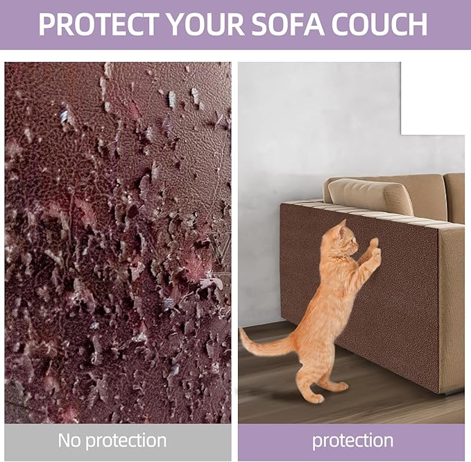 Cat Scratch Mat 78.7"x15.8",Replacement Cat Scratching Post or Cat Scratch Pad,DIY Cat Tree Shelf,Decoration Cat Tower,Protector Couch Furniture or Wall (Bromn)