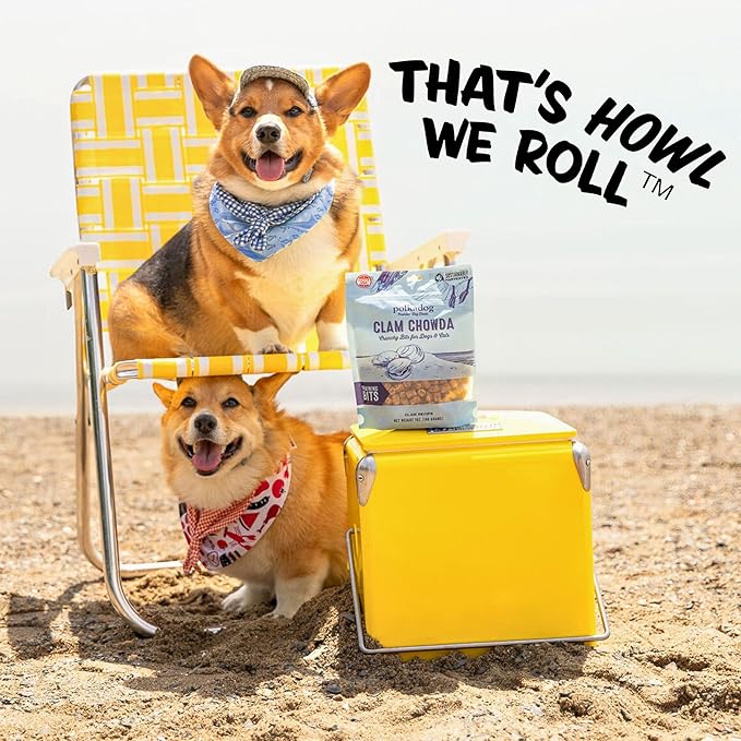 Polkadog Clam Chowda Crunchy Training Bits – All Natural, Limited Ingredient Healthy Training Treats for Dogs. Handcrafted & Made in USA. Made with Atlantic Quahogs, High in Omega-3 – 7oz