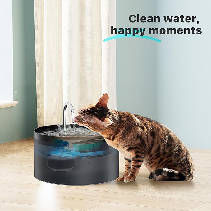 Cat Water Fountain Filters : BEMOONY Pet Water Fountain Replacement Filter - 12 Packs of Cat Fountain Filters (6 Carbon Filters + 6 Sponges) - Multiple Filtration Please Replace it Every 2-3 Weeks