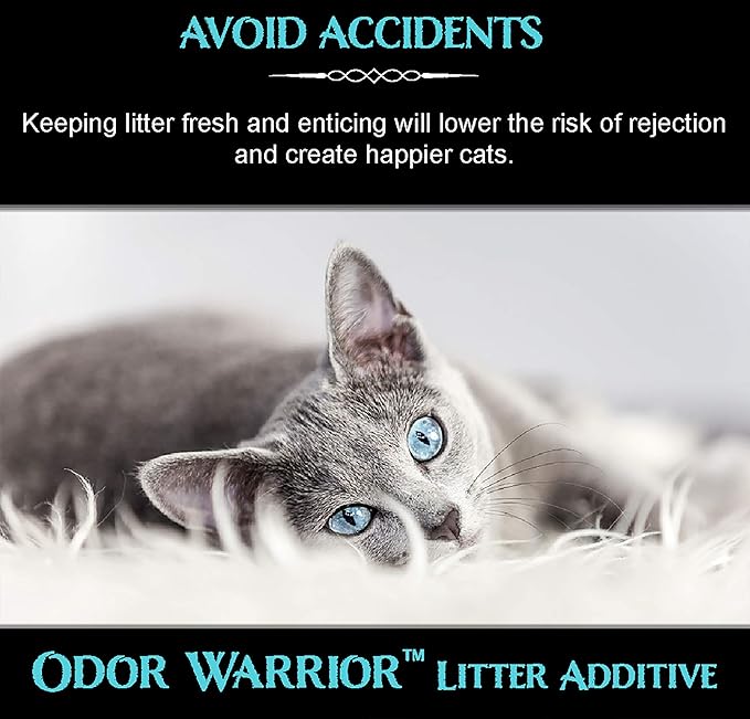 Odor Warrior Cat Litter Deodorizer | Cat Litter Odor Control with Ultra Absorbing Activated Charcoal | Extend The Life of Your Kitty Litter with a Truly Fragrance Free Litter Solution