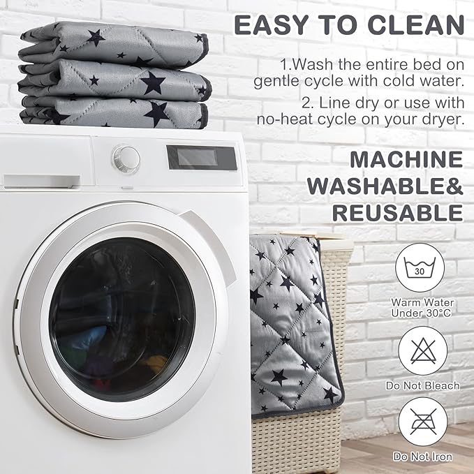 Namalu 4 Pack Self Warming Cat Bed Self Heating Cat Mat Star Pattern Soft Dog Crate Pad Thermal Pet Mat Anti Slip Kennel Washable Dog Warming Bed for Outdoor Indoor(24 x 35 Inch,Rectangle)