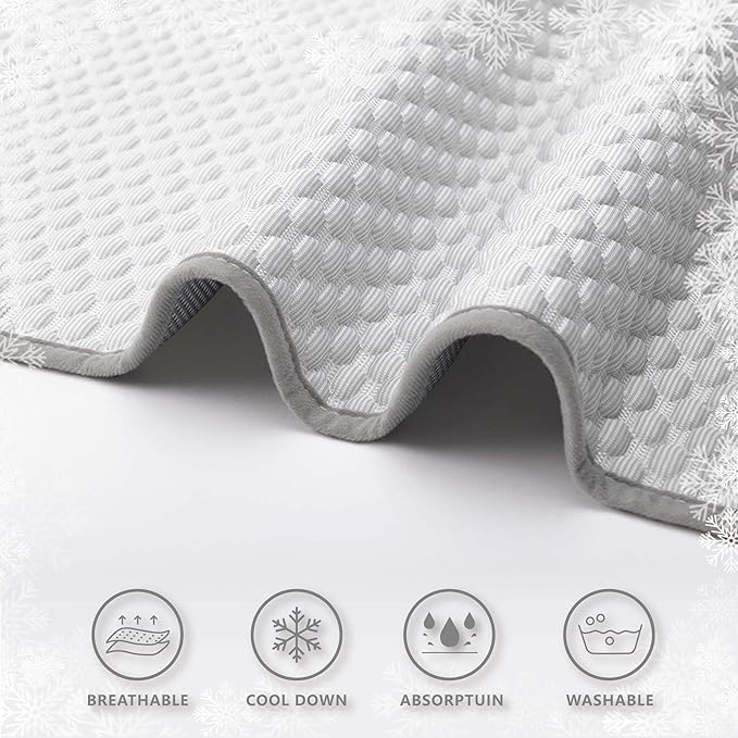 MICROCOSMOS Pet Cooling Mat & Sleeping Pad- Breathable Bubble Surface, EZ Clean. Keep Cooling for Pets, Kids and Adults in Summer.(GreyWhite, 40" x 28")
