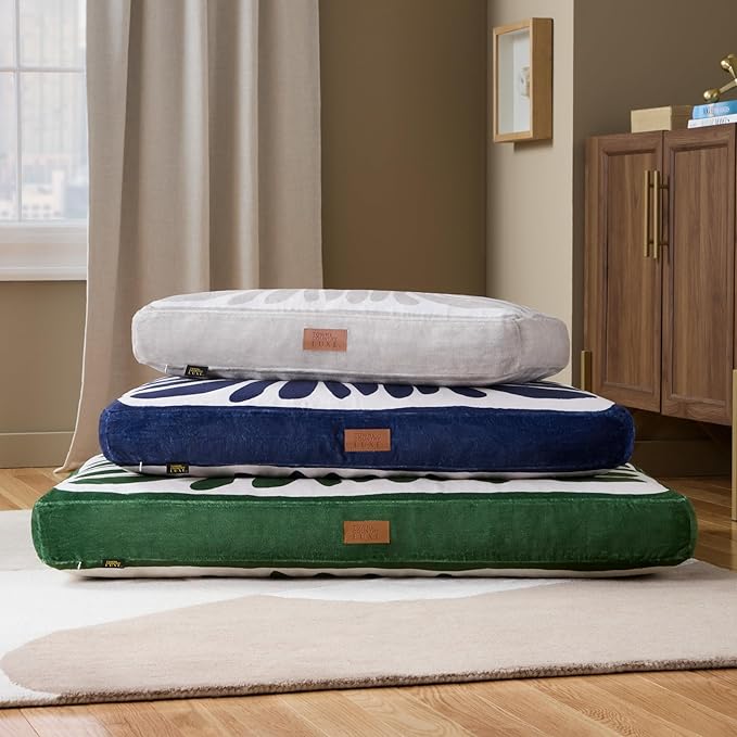 TOWN & COUNTRY LUXE CuddleTown Matisse Everwash® Pillow Pet Bed, Water Repellent Floor Pillow, Machine Washable Cover, Soft & Calming, Taupe, Large 44"x34"x4"