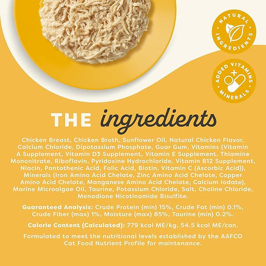 Applaws Vitality Wet Cat Food in Broth, Natural Canned Cat Food, Wet Food for Cats with Added Vitamins and Minerals, Grain Free, Carrageenan Free, Chicken Breast in Broth (24 Count, 2.47 oz Cans)