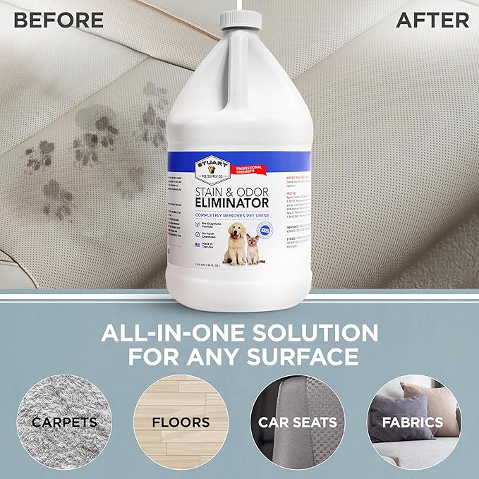 Professional Strength Pet Odor Eliminator | Urine Odor Remover | Pet Urine Enzyme Cleaner | Pet Stain and Odor Remover | Enzymatic Cleaner for Dog Urine and Cat Urine