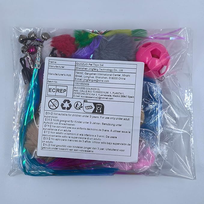 Cat Toys Replacement Cat Toy Wand Refills, 12 Pcs Cat Feathers Refill, Cat Toy Mouse Cat Wand Refill Attachments for Indoor Cats