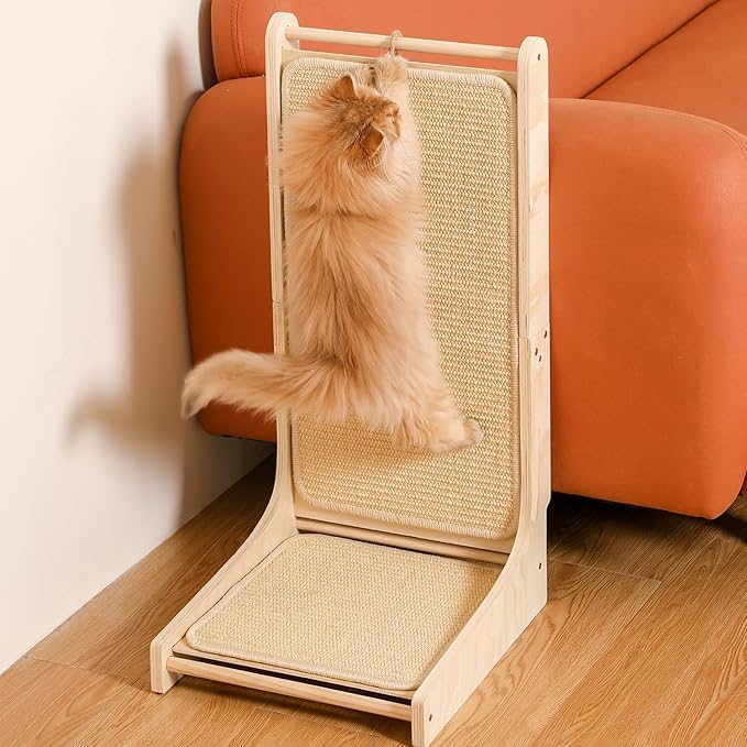 L-Shaped Sisal Cat Scratcher Pad - Indoor Cat Scratching Board & Furniture Protector