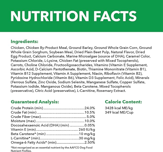 IAMS Proactive Health Healthy Aging Adult Dry Dog Food for Mature and Senior Dogs with Real Chicken, 15 lb. Bag