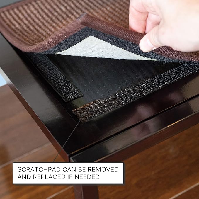 THE REFINED FELINE 62 Inch Tall Metropolitan Cat Condo, Black Metal Frame Cat Tower, Multi-Level Modern Cat Tree for Indoor Cats, Black Platforms with Brown Replaceable Cushions & Scratching Post