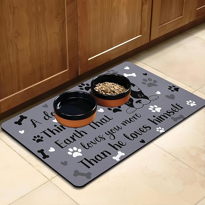 Pet Feeding Mat for Floors Waterproof Dog Mat for Food and Water Absorbent Quick Dry Non Slip mat for Cat Bowls