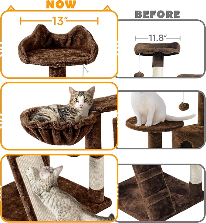 Topeakmart 57in Height Cat Tree Condo Multi-Level Kitten Tower Cat House Furniture