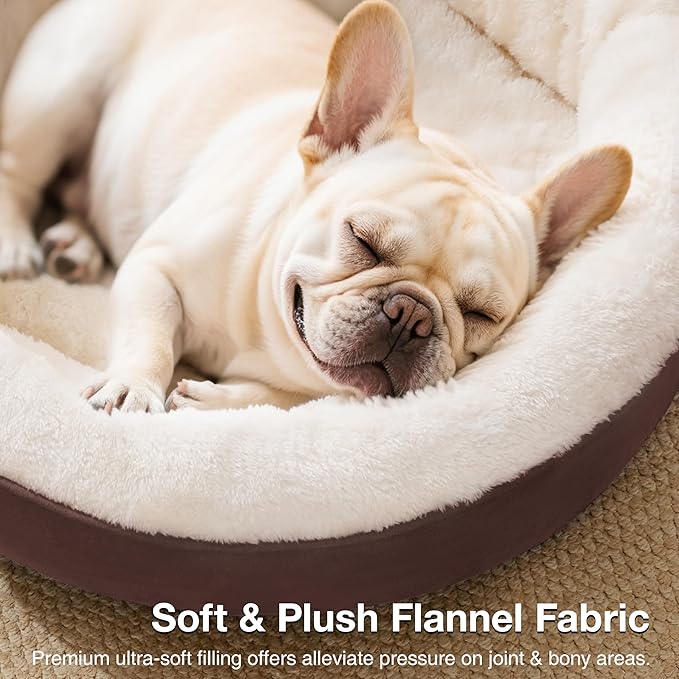 Love's cabin Round Donut Cat and Dog Cushion Bed, 30in Pet Bed for Medium or Large Dogs, Anti-Slip & Water-Resistant Bottom, Soft Durable Fabric Pet beds, Washable Calming Cat & Dog Bed Brown