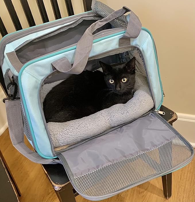 PETLESO Cat Bed Mat with Surrounding Pillow, 22" x 16" Plush Cushion for Small to Meidum Dogs & Cats Sleeping, Indoor Pet Beds Furniture Carrier Crate Anti Skid Pad, Washable, Medium