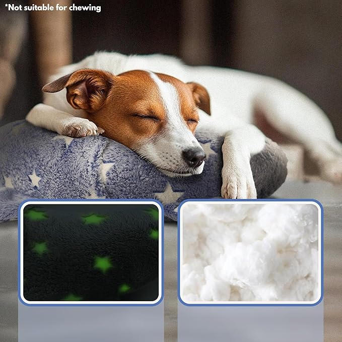 Dog Calming Pillow, Glow in The Dark Dog Put Head on, Soft Question Mark Pillows for Dogs, Kids, Adults, Washable Dog Bed Pillow, Cozy Dog Body Pillow Gifts (L Blue)