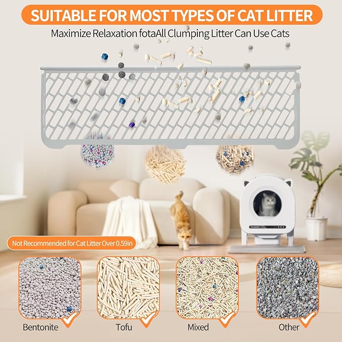 Self Cleaning Litter Box, APP Control and Safety Sensors, Smart Health Monitor, 68 L Large Space Odor-Free Waste Disposal for Multiple Cats