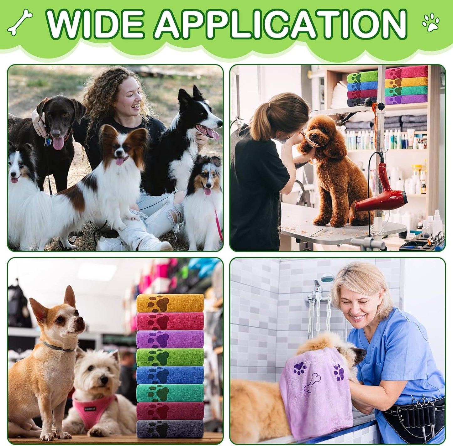 Chumia 8 Pcs Dog Towels for Drying Dogs Cats Pet Towels Bulk Puppy Microfiber Quick Drying Paw Bath Bathing Supplies Absorbent for Medium Pets(Colorful,18 x 28 Inch)