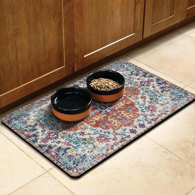 Pet Feeding Mat for Floors Waterproof Dog Mat for Food and Water Absorbent Quick Dry Non Slip mat for Cat Bowls