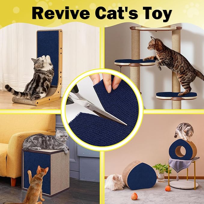 196.8x15.8 Cat Wall Scratcher Mat with Nano Tape,Anti Cats Scratch Furniture Couch Carpet Corner Protector for Indoor,Trimmable Cat Scratching Pad Board Sofa Replacement