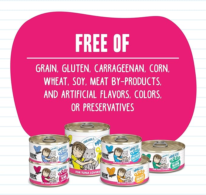 Weruva BFF Minced Natural Wet Cat Food, Tuna and Shrimp Sweethearts in Gravy, 5.5oz Can, Pack of 24