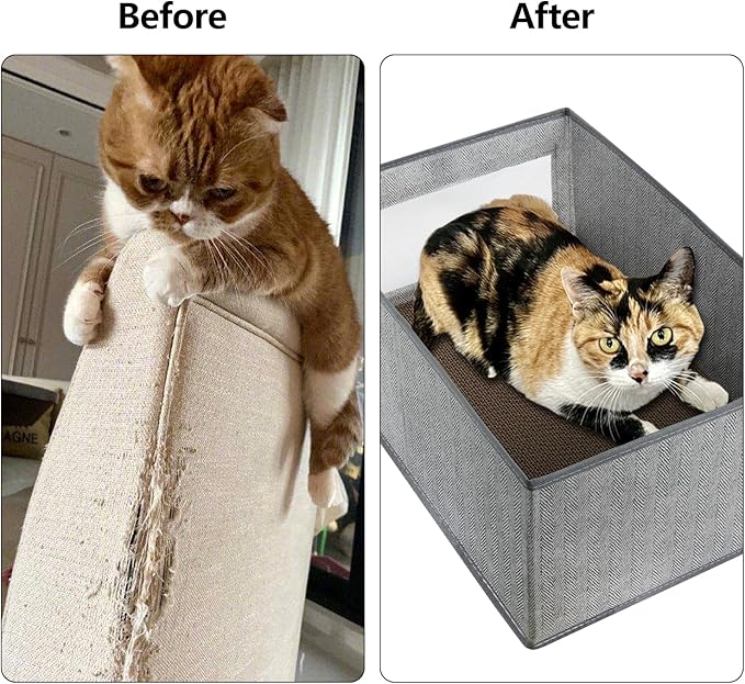 Kichwit Large Cat Scratching Pads, 3pcs Cat Scratcher Cardboard with a Box, Reversible Cat Scratching Board,16.5" x 11.7" (Large)