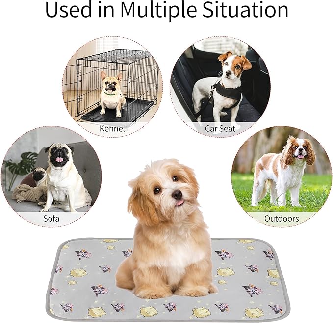 NACOCO Summer Pet Cooling Mat - Cat Dog Cushion Pad Sleeping Cool Comfortable Soft for Pets Kids and Adults (Grey French Bulldog, M)