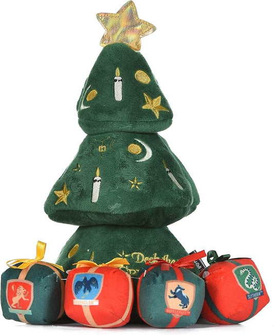 Harry Potter 14" Holiday Tree Burrow Dog Toy with Plush Squeaker Hogwarts House Presents | Dog Toys for Pets, Plush Dog Toy, Dog Squeaky Toy, Toys for Dogs